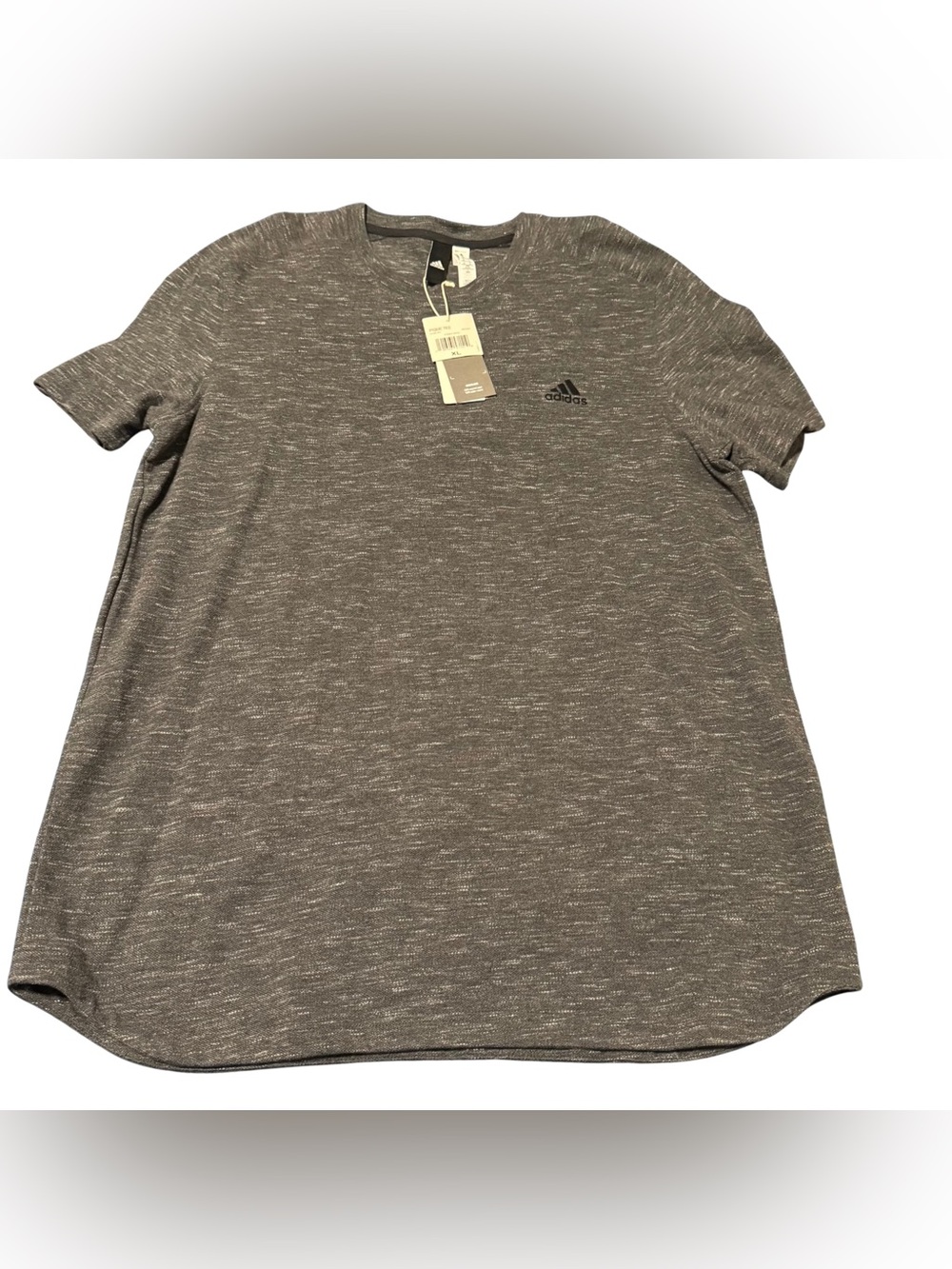 Adidas Heavyweight Pique Knit T-Shirt Heather Grey XL Textured Crewneck Athletic